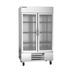 image of Beverage Air HBR44HC-1-G 47" Two Section Reach-In Refrigerator w/ 2 Glass Full Doors, Bottom Mount, 1/3 hp, 40 cu. ft.