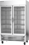 image of Beverage Air HBRF49HC-1-A-G 52" 2-Sections Reach-In Refrigerator/Freezer Combo w/ 2 Glass Doors