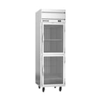 image of Beverage Air 26" HRP1HC-1HG One Section Reach-In Refrigerator w/ 2 Glass Half Doors, Top Mounted, 1/4 hp, 22.3 cu. ft.
