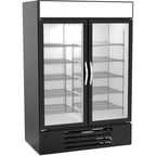 image of Beverage-Air MMF49HC-1-B-IQ 52" 2 Glass Door Merchandiser Freezer in Black, 46.2 cu. ft.