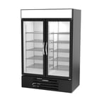 image of Beverage Air MMR49HC-1-B 52" Two Section Merchandiser Refrigerator in Black, 46.15 cu. ft.