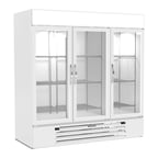image of Beverage Air MMRF72HC-1-C-WW 75"  3 Glass Door Dual Temp Merchandiser in White, 44.85 / 19.62 cu. ft. 