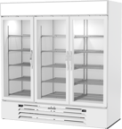 image of Beverage Air MMRR72HC-1-B-WW 75" Dual Temp 3 Glass Door Merchandiser in White, 65.47 cu. ft.