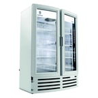 image of Beverage Air MT21-1W 39" 2-Section Marketeer Glass Door Merchandiser in White, 16.77 cu. ft. 
