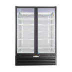 image of Beverage Air MT53-1B 54" 2-Section Marketeer Glass Door Merchandiser in Black, 41.66 cu. ft.