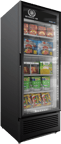 image of Beverage Air MTF23-1B 30" 1 Section Glass Door Merchandiser Freezer in Black, 20.24 cu. ft.