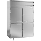 image of Beverage Air PF2HC-1AHS 52" Two Section Reach-In Freezer w/ 4 Half Solid Doors, Aluminum Interior, 45 cu. ft.