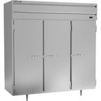 image of Beverage Air PF3HC-1AS 78" Three Section Reach-In Freezer w/ 3 Solid Doors, Aluminum Interior, 68 cu. ft.