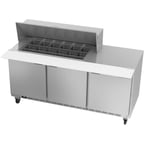 image of Beverage Air SPE72HC-18M 72" Mega Top Sandwich / Salad Prep Table w/ 3 Doors, 18 Pans, 20 cu. ft.