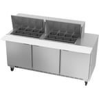 image of Beverage Air SPE72HC-24M 72" Mega Top Sandwich / Salad Prep Table w/ 3 Doors, 24 Pans, 20 cu. ft.