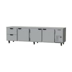 image of Beverage Air UCRD119AHC-2 119" Four Section Undercounter Refrigerator w/ 3 Doors & 2 Drawers