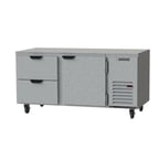 image of Beverage Air UCRD67AHC-2 67" Two Section Undercounter Refrigerator w/ 2 Drawers & 1 Door