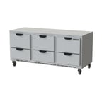 image of Beverage Air UCRD72AHC-6 72" Three Section Undercounter Refrigerator w/ 6 Drawers, 17 cu. ft.