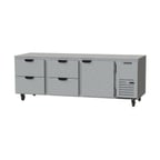 image of Beverage Air UCRD93AHC-4 93" Three Section Undercounter Refrigerator w/ 4 Drawers & 1 Door