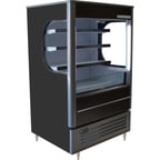 image of Beverage Air VMHC-7-1-B 35" Black Vuemax Open Air Merchandiser, 3 Shelves, Vertical Case, Glass Sides, 10 cu. ft.