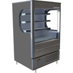 image of Beverage Air VMHC-7-1-G 35" Gray Vuemax Open Air Merchandiser, 3 Shelves, Vertical Case, Glass Sides, 10 cu. ft.