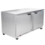 image of Beverage Air WTF60AHC-FLT 60" 2-Section Worktop Freezer w/ 2 Doors, 14.4 cu. ft.