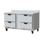 image of Beverage Air WTFD60AHC-4-FIP 60" 2-Section Worktop Freezer w/ 4 Drawers, 14.4 cu. ft.