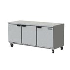 image of Beverage Air WTR72AHC-FLT 72" 3-Section Worktop Refrigerator w/ 3 Doors, 18 cu. ft.