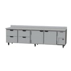image of Beverage Air WTRD119AHC-4 119" 4-Section Worktop Refrigerator w/ 4 Drawers & 2 Doors, 40 cu. ft.
