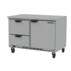 image of Beverage Air WTRD48AHC-2-FLT 48" 2-Section Worktop Refrigerator w/ 2 Drawers & 1 Door, 11.8 cu. ft.