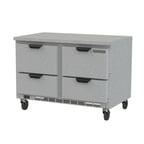 image of Beverage Air WTRD48AHC-4-FLT 48" 2-Section Worktop Refrigerator w/ 4 Drawers, 11.82 cu. ft.
