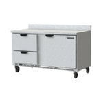 image of Beverage Air WTRD60AHC-2-FIP 60" 2-Section Worktop Refrigerator w/ 2 Drawers & 1 Door, 14.75 cu. ft.
