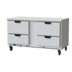 image of Beverage Air WTRD60AHC-4-FLT 60" 2-Section Worktop Refrigerator w/ 4 Drawers, 14.75 cu. ft.