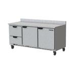 image of Beverage Air WTRD72AHC-2-FIP 72" 3-Section Worktop Refrigerator w/ 2 Drawers & 2 Doors, 18 cu. ft.