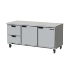 image of Beverage Air WTRD72AHC-2-FLT 72" 3-Section Worktop Refrigerator w/ 2 Drawers & 2 Doors, 18 cu. ft.