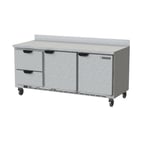image of Beverage Air WTRD72AHC-2 72" 3-Section Worktop Refrigerator w/ 2 Drawers & 2 Doors, 18 cu. ft.