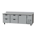 image of Beverage Air WTRD93AHC-4 93" 3-Section Worktop Refrigerator w/ 4 Drawers & 1 Door, 30 cu. ft.