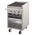 image of Bakers Pride F-24RS-R 24" Floor Model Gas Radiant Charbroiler w/ Cabinet Base, 60.000 BTU