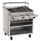 image of Bakers Pride F-36RS-R 36" Floor Model Gas Radiant Charbroiler w/ Cabinet Base, 105.000 BTU