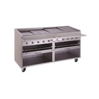 image of Bakers Pride F-72RS 72" Floor Model Gas Radiant Charbroiler w/ Cabinet Base, 240.000 BTU