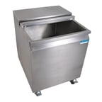 image of BK Resources BK-MIB-2422 Stainless Steel Mobile Ice Bin, 117 lb, Silver