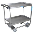 image of BK Resources BKC-2133S-2H-KD Stainless Steel 2 Shelf Utility Cart - 33"W x 21"D