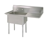 image of BK Resources BKS-1-1824-14-24R 44" (1) One Compartment Sink