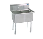 image of BK Resources BKS-2-24-14 53" (2) Two Compartment Sink