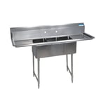 image of BK Resources BKS-3-1014-10-12TS 54" (3) Three Compartment Sink