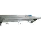 image of BK Resources BKWS-1272-PR 72" Wall-Mounted with Pot Rack Overshelf