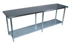 image of BK Resources QVT-9624 96" Stainless Steel Top 85" - Work Table