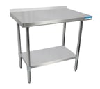 image of BK Resources SVTR-3630 36" Stainless Steel Top - 38" Work Table