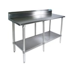image of BK Resources VTTR5-9624 96" Stainless Steel Top 85" - Work Table