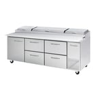 image of Blue Air BAPP93-D4RM-HC 93" 4 Drawer 1 Door (Left) Refrigerated Pizza Prep Table