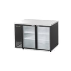 image of Blue Air BBB59-2SG-HC 59" Two Glass Door Back Bar Cooler, Stainless Steel