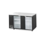 image of Blue Air BBB69-3SG-HC 69" Two Glass Door Back Bar Cooler, Stainless Steel