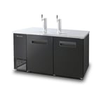 image of Blue Air BDD59-2S-HC 59" 2 Door 2 Tower Keg Cooler, (2) 1/2 Barrel, Stainless Steel