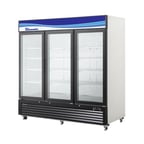 image of Blue Air BKGM72-HC 82" Three Glass Door Refrigerator Merchandiser in White, 72 cu. ft.