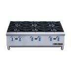 image of Blue Air BLHP36 36" Countertop Gas Hotplate with (6) Burners, Manual Controls, 168.000 BTU
